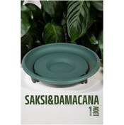 Resim Skygo ModaCar Tekerlekli Saksı Altığı 37 CM YEŞİL 