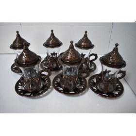 Resim 6 Kişilik 30 Parça Çay Bardağı Takımı Bakır Renk Bakır 