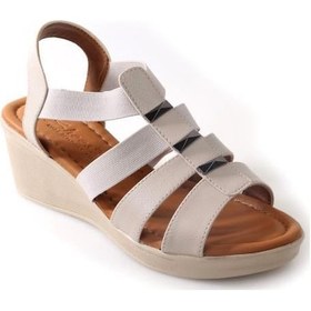 Resim Papuçcity Mvşm 02860 Orto Pedik Dolgu Topuk Günlük Kadın Sandalet 001 