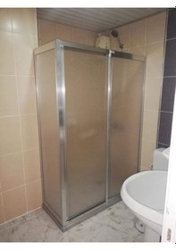 Resim Nokta Duşakabin Teknesiz Mika Duşakabin Önden Girişli Yan Sabit Panel Şeffaf 