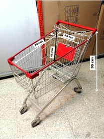 Resim Özfiliz Mağaza Ekipmanları Metal Market Arabası Sepetli Bebe Pusetli 100 litre 150 litre 210 litre Market Taşıma Arabası 