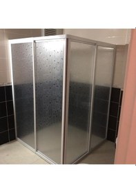 Resim Teknesiz Kare Duşakabin Plastik Camlı Beyaz Profilli Beyaz 