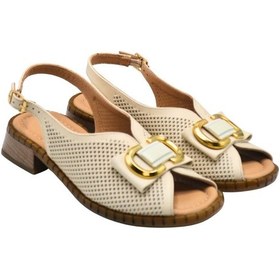 Resim Kadın Toka Detaylı Deri Sandalet Bej 2512003y Bej 