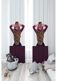 Resim Mekta Home Bebek Ve Çocuk Odası Tatlı Prenses Kız Desenli 2 Kanat Fon Perde 