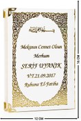 Resim 50 ADET - İsim Baskılı Ciltli Yasin Kitabı - Çanta Boy - Beyaz - 128 Sayfa - Mevlit Hediyeliği 