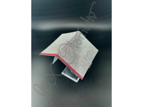 Resim Fox Taşlı Gümüş Ruhsat Kabı Kırmızı Detaylı 