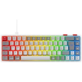 Resim Rampage Yoru Mini Rgb Red Switch Mekanik Beyaz/gri Type-c Kablolu Gaming Klavye 