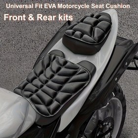 Resim Evrensel Uygun EVA Motosiklet Koltuk Yastığı - Ön ve Arka Kiti, Şok Emme, Yüksek Sıcaklık ve Aşınma Direnci, Elektrikli ve Standart Bisikletler için Kaymaz Tasarım, Polyester Elyaf, Motosiklet Konforu | Ergonomik Tasarım | Dayanıklı Motosiklet Koltuğu 