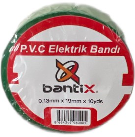 Resim Bantix Elektrik Bandı 10 Adet 19 mm x 10 Yds Yeşil Elektrik Izole Bandı 10'lu Paket 