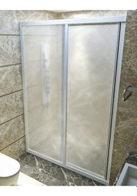 Resim Teknesiz Mika Duşakabin 1 Sabit 1 Kayar Kapılı Beyaz 