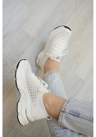 Resim Guja İthal Özel Tasarım Triko Kadın Spor Ayakkabı 24y309-3 Beyaz Beyaz 