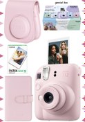 Resim Fujifilm Instax mini 12 Pembe Fotoğraf Makinesi-10'lu Film-Laporta Albüm ve Deri Kılıf Seti 