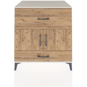 Resim Kronos Şifonyer Tek Raflı 2 Çekmeceli 2 Kapaklı 88x59x96 Aytaşı-çam Aytası 