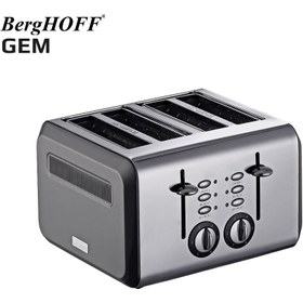 Resim BergHOFF GEM TITAN Parlak Gümüş Gri Dört Dilim Ekmek Kızartma Makinesi 