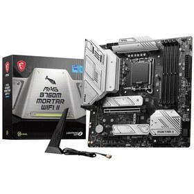 Resim MSI MAG B760M Mortar WIFI II Intel B760 7800 MHz (OC) DDR5 Soket 1700 mATX Anakart 