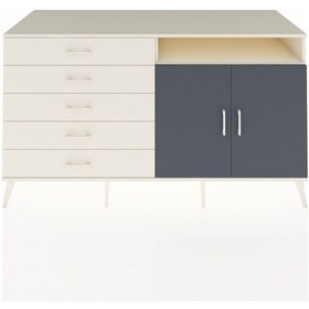 Resim Kronos Konsol 2 Raflı 5 Çekmeceli 2 Kapaklı 176x59x99 Aytaşı-antr Aytaşı-antrasit/aytaşı 