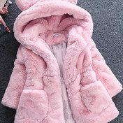 Resim 2025 Yeni Sonbahar/Kış Kızlar İçin Yapay Kürk Kazak, Çocuklar İçin Kulaklı Dolgulu Mont 