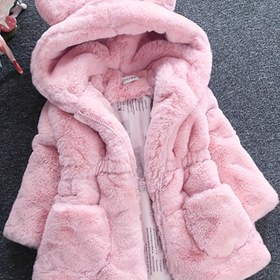 Resim 2025 Yeni Sonbahar/Kış Kızlar İçin Yapay Kürk Kazak, Çocuklar İçin Kulaklı Dolgulu Mont 