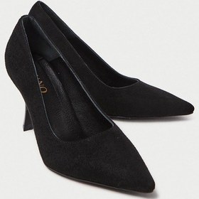 Resim Mubiano Hakiki Deri Mb970-s Kadın İnce 9 Cm Topuklu Siyah Süet Stiletto & Topuklu Ayakkabı Siyah 