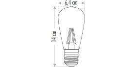 Resim Cata LED Ampul ST64 6W E27 Duy Amber Işığı 2200K Renk Sıcaklığı ile Enerji Tasarruflu 