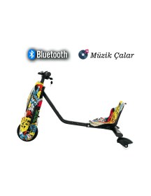 Resim T-Scooter Drift Car Elektrikli Kaykay Hoverboard Sarı Grafiti 