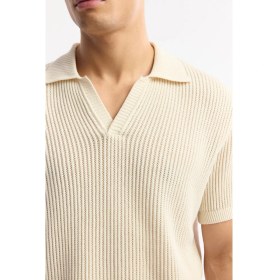 Resim AVVA Erkek Bej Polo Yaka %100 Pamuk Triko Regular Fit T-Shirt A51Y5166 