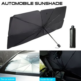 Resim Taşınabilir & Katlanabilir Araba Camı Güneşlik - UV Koruma, SUV'lar & Kamyonlar İçin Uygun, 140.0x80.01cm - Erkekler & Aile İçin İdeal Hediye, Siyah 