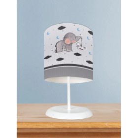 Resim Bebek ve Çocuk Odası Fil ve Tavşan Desenli Abajur 