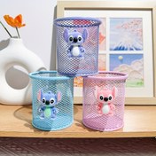 Resim Stitch Fileli Kalem Kutusu - Hafif Dekoratif Depolama Organizatörü Izgara Tasarımıyla, Pastel Mavi, Pembe ve Mor, Okul, Ofis veya Tatil Hediyeleri İçin Mükemmel, Ofis Malzemeleri Organizatörü | Eğlenceli Tasarım | Dayanıklı Saklama, Sevimli Kalem Kutusu 