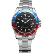 Resim Hanyang Mavi Kırmızı Siyah T-Kazanan Dairesel Dişli Mekanik Saat Takvimi Çelik Kayış Mekanik Saati Çok Renkli Erkek Saatini Gösterir (Yurt Dışından) 