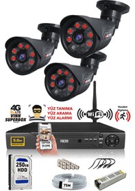 Resim IDS DS-2015HD-SET3-250-BLACK 3 Kameralı 1080P Full HD 5 MP Sony Lensli Kamera Seti - 2015 