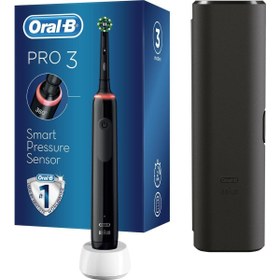 Resim Oral-B Pro 3500 Elektrikli Siyah Diş Fırçası + Seyahat Kabı 