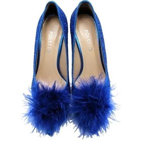 Resim Poletto Hakiki Deri /tekstil Sax Mavı Ayakkabı Gece/abiye 9839 44-1121 Mavi 