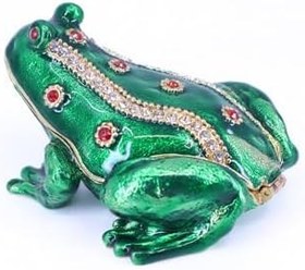 Resim Swaroski Taşlı Kurbağa Mücevher - Takı Saklama Kutusu 