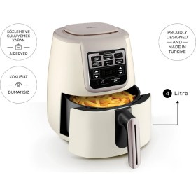 Resim Karaca Air Pro Cook 3 in 1 XL Ev Yemeği, Közleme, Sulu Yemek Tencereli Airfryer Iconic Beige 4 Kişilik 