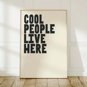 Resim 1pc Minimalist Kanvas Baskı Poster - "Burada Cool İnsanlar Yaşar" - Çerçevesiz Modern Duvar Sanatı Oturma Odası, Ofis, Yatak Odası, Koridor için - Trendy Ev Dekoru Hediye 