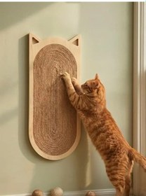 Resim Doğal Ahşap Ve Jüt İpli Kedi Tırmalama Tahtası 45 Cm X 20 Cm 