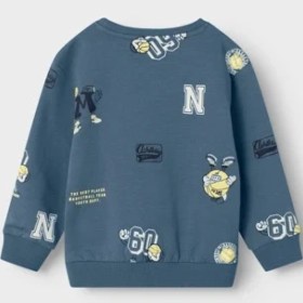 Resim United Colors Of Benetton Name İt Erkek Çocuk Baskılı Sweatshirt Mavi 