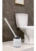 Resim Sas Silikon Wc Tuvalet Banyo Fırçası Klozet Fırçası Oval Beyaz 