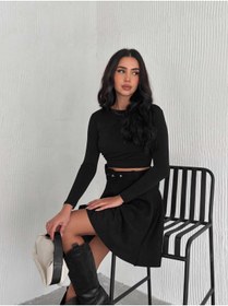 Resim Zula Moda KLOŞ MİNİ ETEK KEMER DETAYLI 