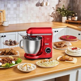 Resim Karaca Mastermaid Chef Ultra D2000W Dijital Ekranlı Hamur Yoğurma Makinesi Imperial Red 7 L 