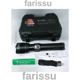 Resim Gs-14600 Şarjlı El Feneri 80w 8000 Lümen - 18000 Mah Powerbank Özellikli Su Geçirmez & Uzun Ömürlü Led Işık Siyah 