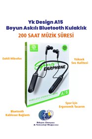 Resim YK Design A15 200 Saat Boyun Askılı Bluetooth Kulaklık 