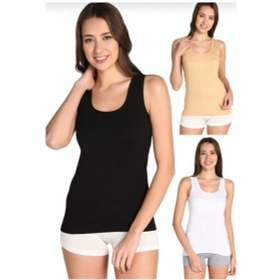 Resim Tutku Kadın Ribana Geniş Askılı Atlet Karışık Renk 3lu Paket 001 