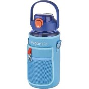 Resim Vagonlife Kılıflı ((Telefon Koyma Yeri)) Taşıma Askılı 1500 ml Pipetli/pipetsiz Kullanım Su Matarası 