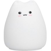 Resim Metabagua Led Musluk Lambası Kedi Şekilli 7 Renk Değiştiren Silikon Gece Lambası Ev Yatak Odası Çocuk Odası Için R1bkop Beyaz 