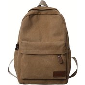 Resim Oldfriend Dayanıklı Sırt Çantası Unisex Kanvas Laptop Çantası Ofis Ve Günlük Kullanım Brown Kahverengi 