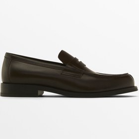 Resim Massimo Dutti Deri bantlı makosen 