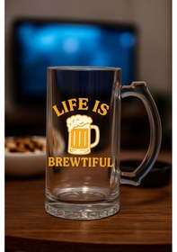 Resim Baskılı Bira Bardağı Life 