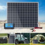 Resim Çok Yönlü Güneş Paneli Seti - 60A/80A/100A Kontrol Cihazı ile - Taşınabilir Güneş Şarj Paneli - Powerbank'lar, Kamp, Yürüyüş, Araçlar, Tekneler, Telefonlar, Sokak Lambaları, Gözetim, Evcil Hayvan Evleri için - Çıkarılabilir, Pilsiz, Diğer Malzemeler, 12V/18V/24V Çıkışlı USB 5V 